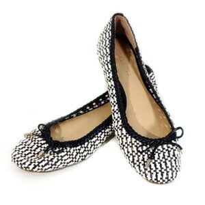 Talbots OLYMPIA Open Weave Ballet Flats Black White